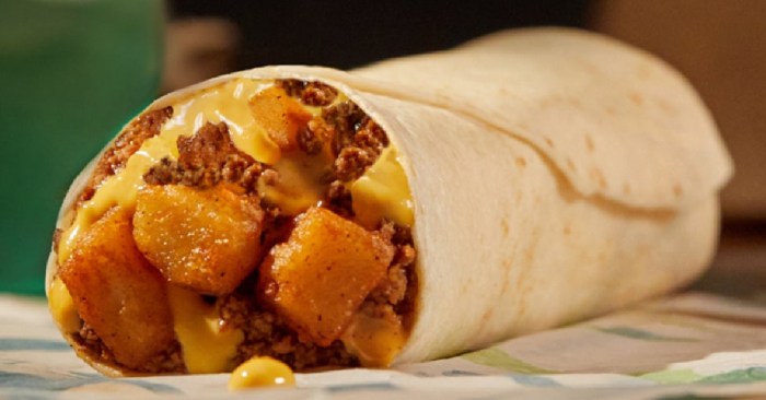 Taco john's meat & potato burrito