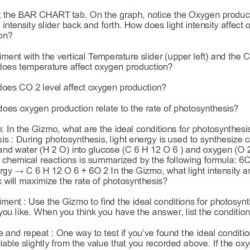 Gizmo photosynthesis lab answer key