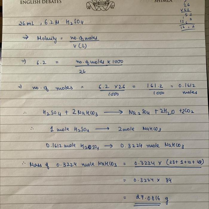 What minimum mass of h2so4 would you need