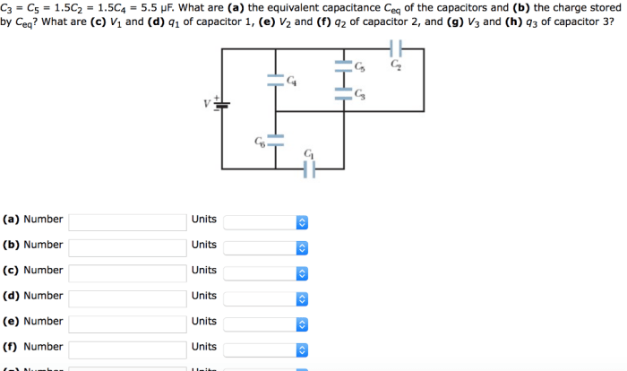 What is the charge q1 on capacitor c1