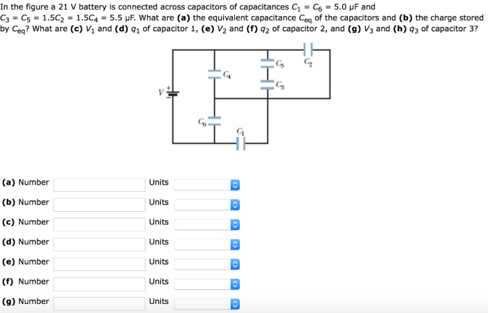 What is the charge q1 on capacitor c1