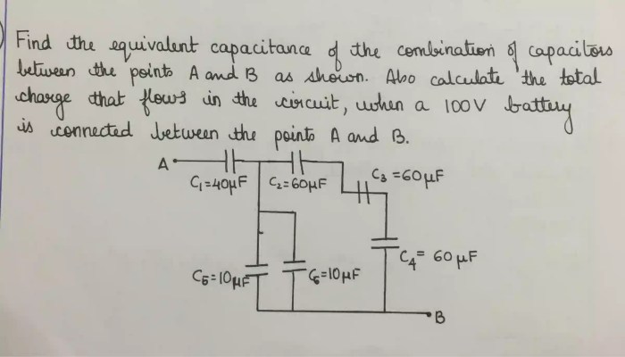 What is the equivalent capacitance of the four capacitors